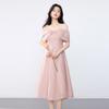 JOY SPEAKER 2025 Summer Off-Shoulder Elegant Midi Dress