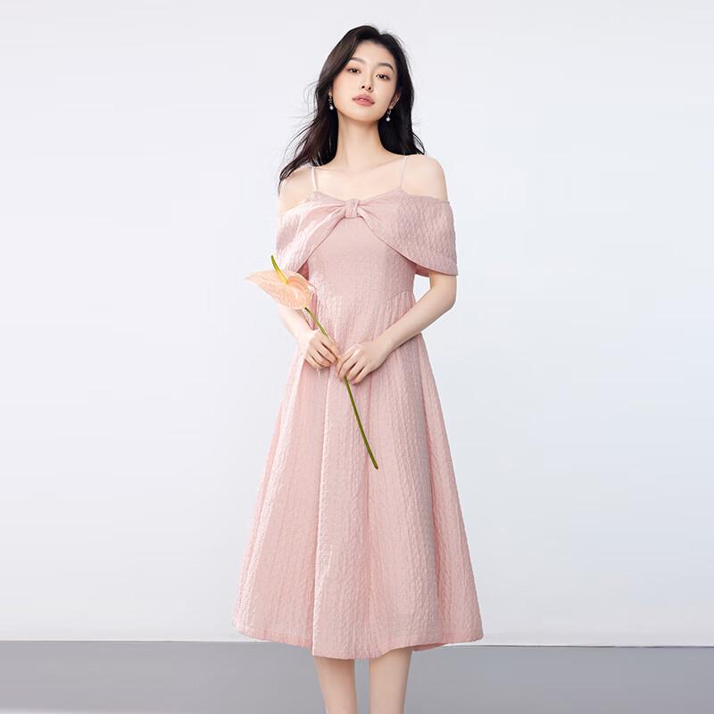 JOY SPEAKER 2025 Summer Off-Shoulder Elegant Midi Dress
