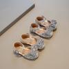 Spring/Summer New Korean Edition Girls' Half Sandals, Baby Girls' Bow Princess Shoes, Girls' Sparkling Dance Performance