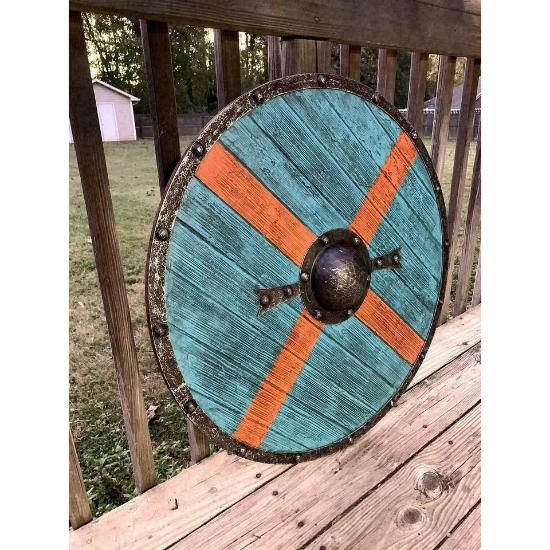 Medieval Shield Wooden Battle Ready Armor Vintage Viking 24"  Shield LARP Cosplay