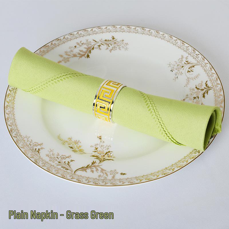 Solid Color Red White Blue Plain Weave Cloth Napkin for Western Restaurants