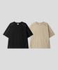 BLACK MOMENT Tech Stitch Oversized T-Shirt [Beige]
