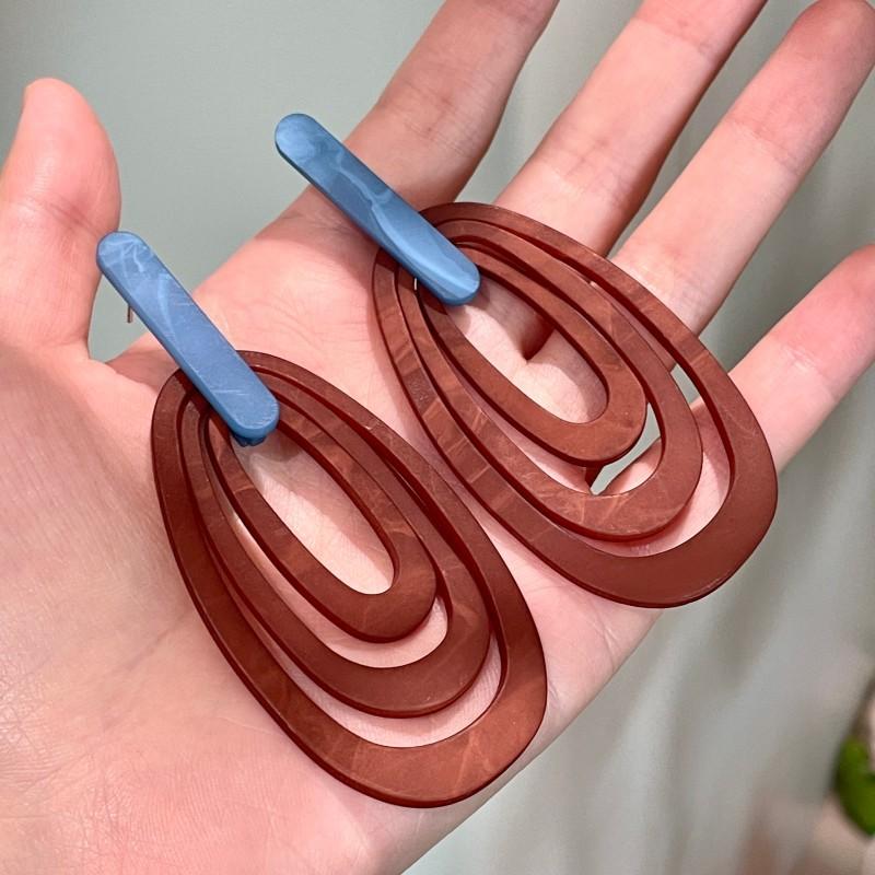 Natural tiger's eye stone series stud earrings for women Maillard exquisite retro earrings niche light luxury high-end temperament earrings