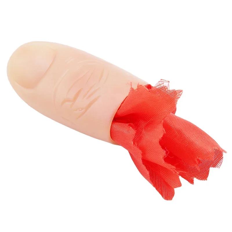 Finger Magic Trick Disappearing Silk Fake Thumb Tip Reality Magician Close Up Stage Show Prop Prank Plaything Red