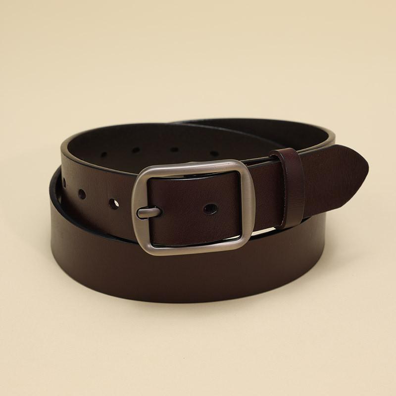 Cowhide Leather Stylish Belt For Men And Women Business Casual With Metal Pin Buckle For Use Daily