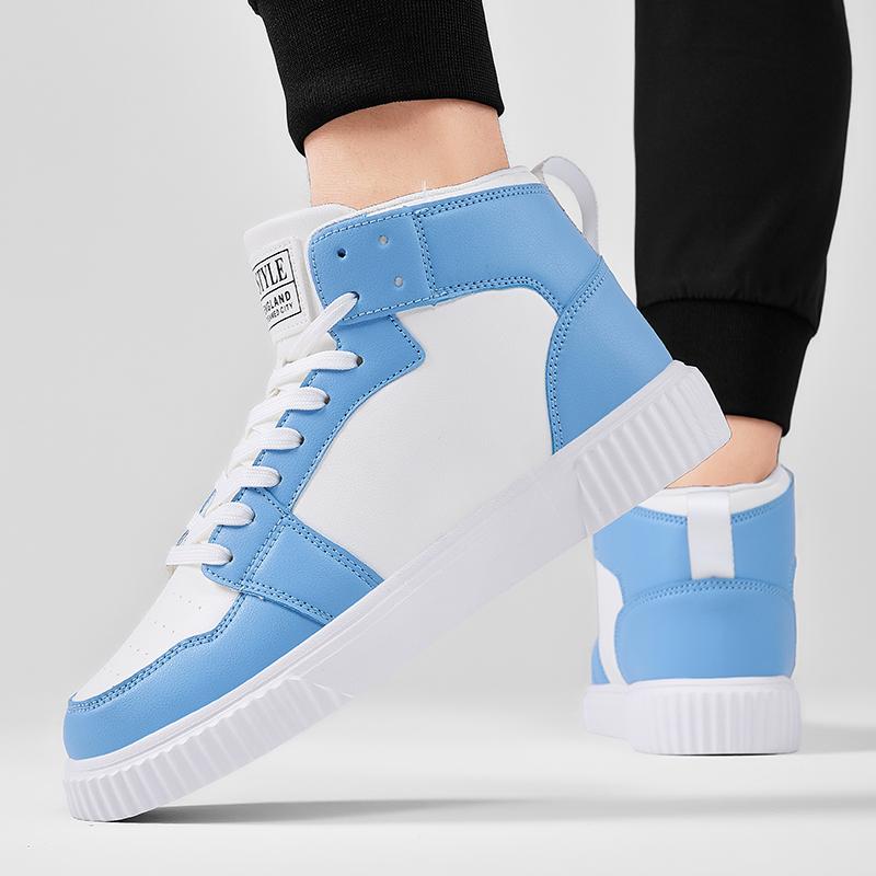 Fashion Fashion Red Mens High-top Sneakers Comfortable Leather Sports Shoes Men Unisex Sneakers Hip-Hop Shoes For Men Zapatillas Hombre