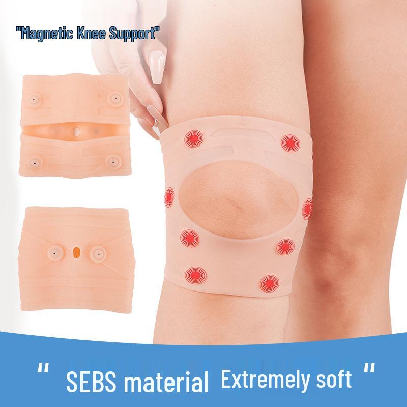 Magnet Compression Knee Support for Outdoor Sports - Patella Protection, Double Strip Elastic Fit for Running & Cycling