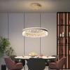 Minimalist LED Pendant Chandelier Ceiling Lamp Dimmable Round Circle Living Dining Room Bedroom Glossy Hanging Lighting Fixtures