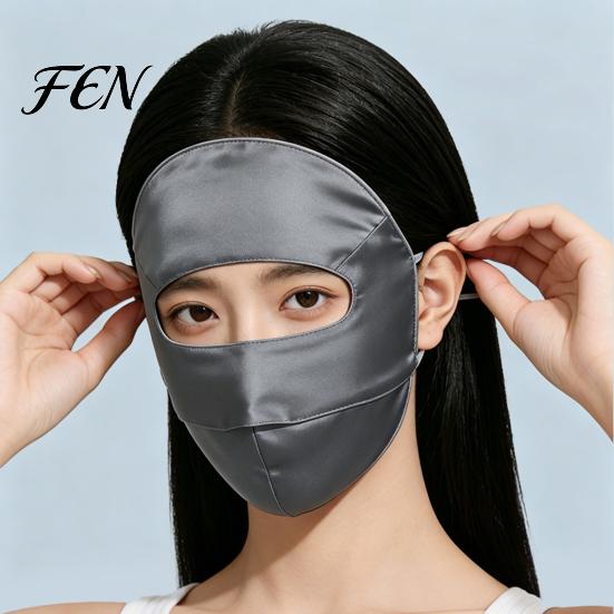 Silk Sun Gaiter for Sports Full Face Mask Women, Breathable UV Protection Shield Lightweight Running with Adjustable Straps Outdoor Hiking And Summer