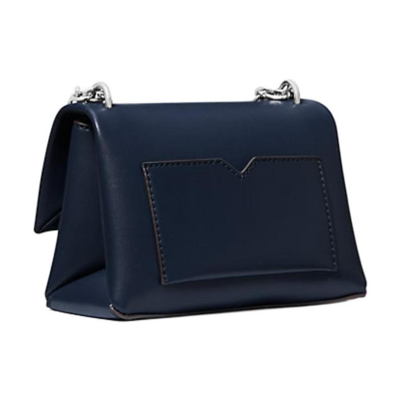 MICHAEL KORS Cece Silver Hardware Push Lock Fastening Polyurethane Crossbody Bag Small Women's Navy