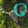 Gartenschlauchhalter mit 4 Spikes, robuster Metallständer für den Außenbereich, abnehmbare Schlauchtrommel