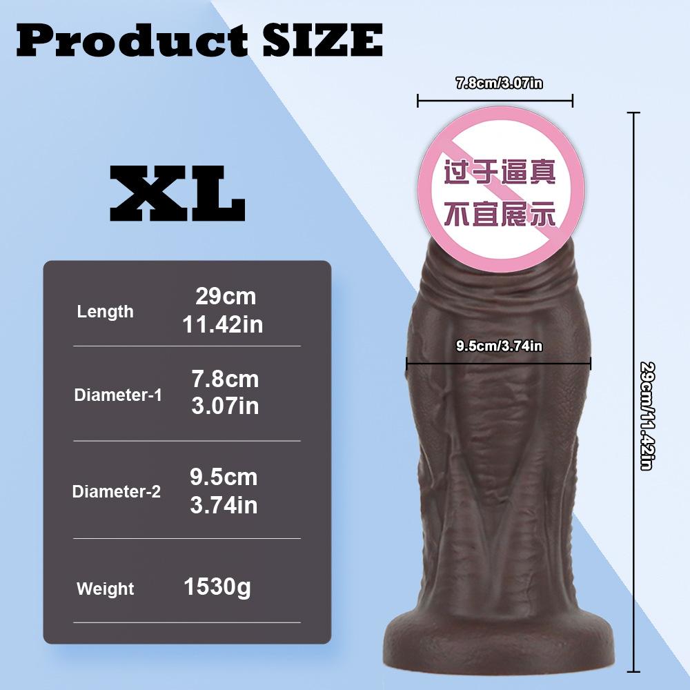 Black Diamond Extra Large Thick Fake Penis Silicone Soft Alien Simulation dildo Anal Plug Expander Majiao Alternative Sex