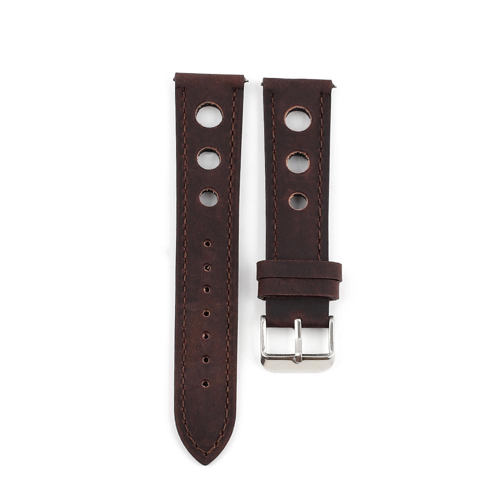 

18mm 20mm 21mm 22mm Retro Crazy Horse Genuine Leather Watch Strap Blue Brown Coffee Handmade Quick Release Wristband Accessories 22mm колір темно кави