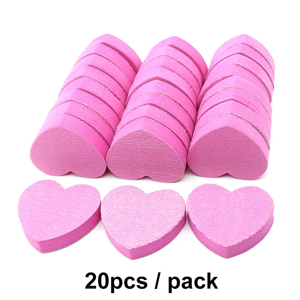 20/50Pcs Nail Polish Buffer Heart Mini Buffing Sanding Files Block Pedicure Care Manicure Pedicure Nail File Tools Nail Charm