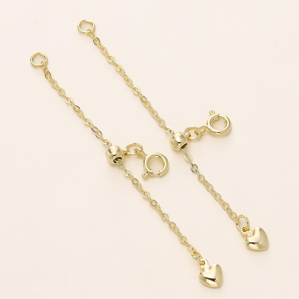 

4/6Pcs 14/18K Gold Color Plated Brass Adjustable Clasps with Extend Chain for Bracelet Necklace DIY Jewelry Making Accessories 4pcs