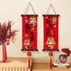 1 Pair Traditional Spring Festival Couplets Velvet Wall Art Pendant  Window
