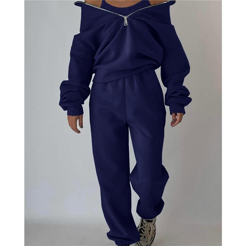 European And American Style New Women's Tops Long Sleeved Suits Fleece Sports And Leisure Style Simple And Comfortable