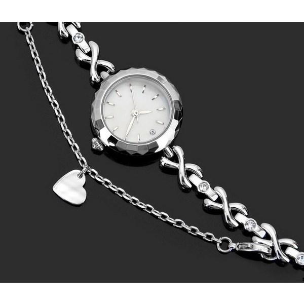 Volkswagen White Stone Layered Bracelet Watch,Korean Popular Watches
