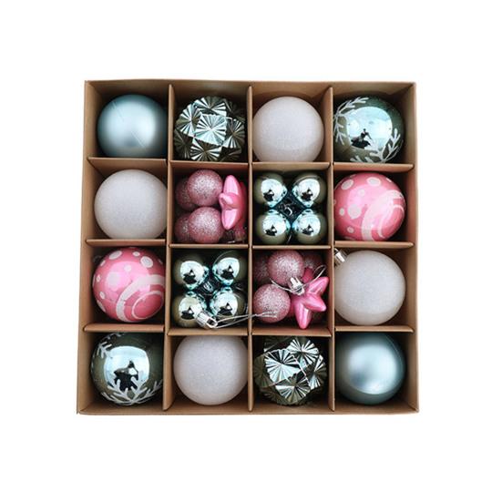 42 Buc. Ornamente Pictate pentru Globuri de Crăciun Set Decor Agățat din Plastic pentru Brad și Petrecere Incasabile Ușoare Festive Decor de Casă