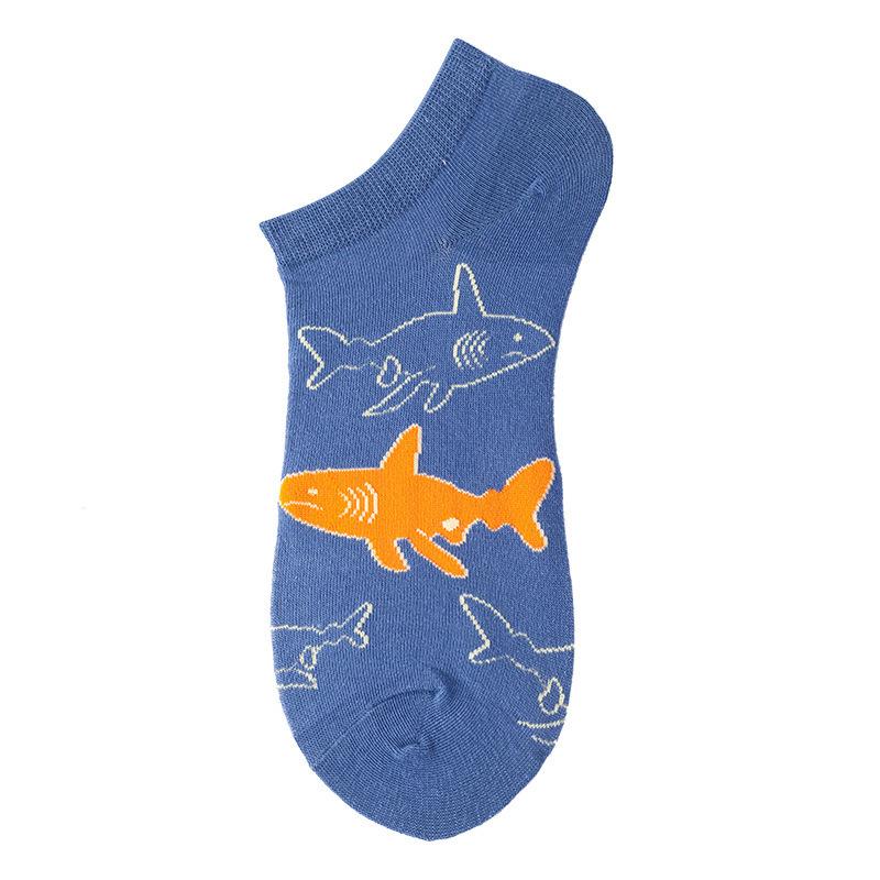 40 Style Fashion Colorful Short Socks Men Cotton Novelty Oil Painting Animals Food Avocado Casual Funny Ankle Sox