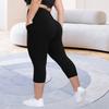 Women's Fashionable Casual Plus Size Athletic Leggings With High Waist And Butt-Lifting Effect 7/8 Length Yoga Shorts