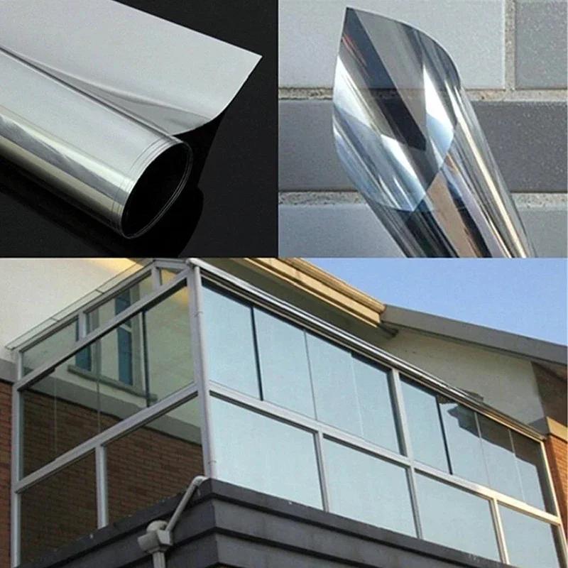 Self-adhesive Glass Window Sticker Summer One Way Mirror Heat Insulation Vinyl Anti-UV Privacy Sun Screen Film for Home Office