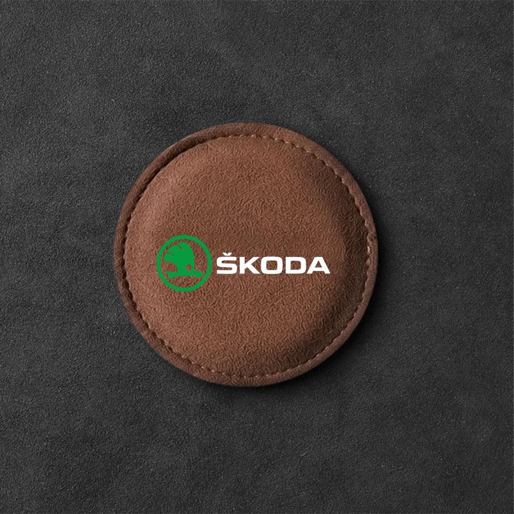 OENU7 Car Coaster Water Cup Bottle Holder Mat Anti-slip Pad For Skoda Octavia 2 3 Fabia A7 Rapid Superb Kamiq Kodiaq Accessories