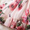 Girls Fashion Suspender Chiffon Dress Princess Flower Print Children Sling Dress for Baby Kids Clothes