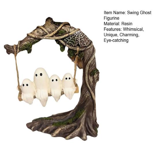 Ghosts on A Tree Swing Halloween Decoration Cute Swinging Ghost
