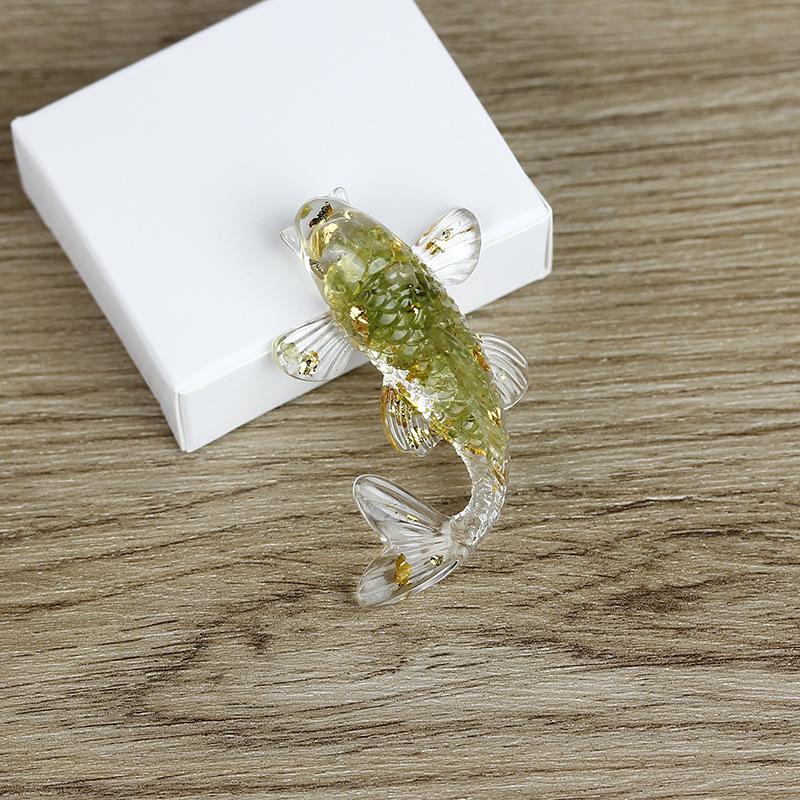 Fish Statue Natural Stone Healing Crystal Carved Animal Figurine Room Decor Reiki Mineral Gemstone Aquarium Decoration Gift