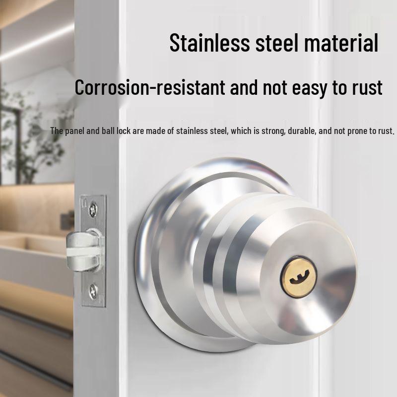 Universal Spherical Indoor Door Lock for Bedroom/Bathroom with Key