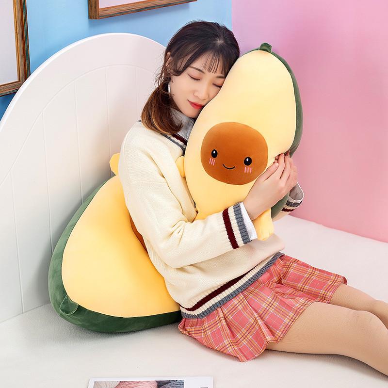 Plush Toy Avocado Pillow With Feather Cotton Filling For Kids Bedroom Decor