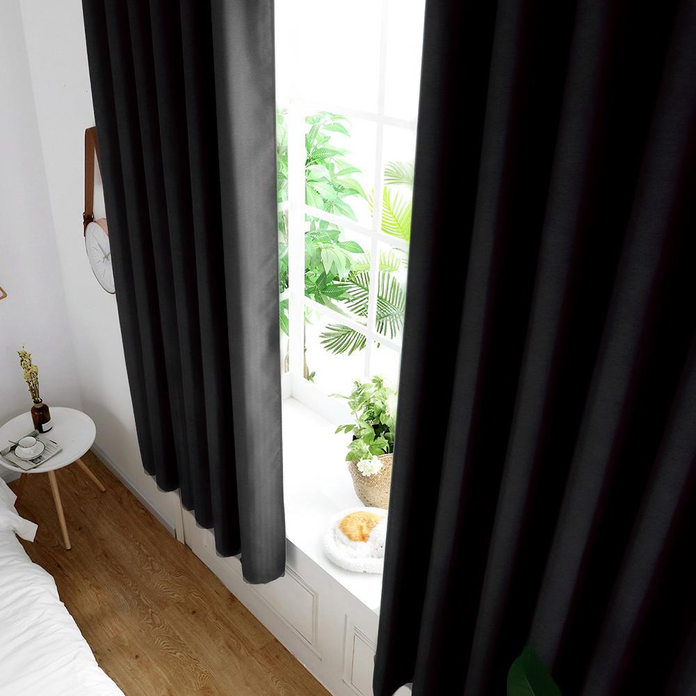 2pcs  Set Black Durable Thickened Mildew proof Lightproof Curtain Household(2#)