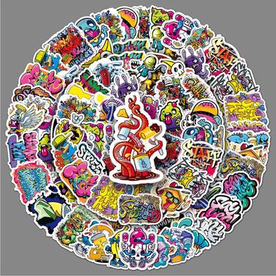 50 trendy vodotěsných samolepek s pouličním uměním a graffiti pro kryty telefonů a kufry (50 listů)