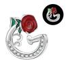 Copper 26 Letter A-Z Red Rose Charms Luminous Bead Fits Genuine Bracelets Do-It-Yourself Beautiful Jewellery Beautiful Gift For Women