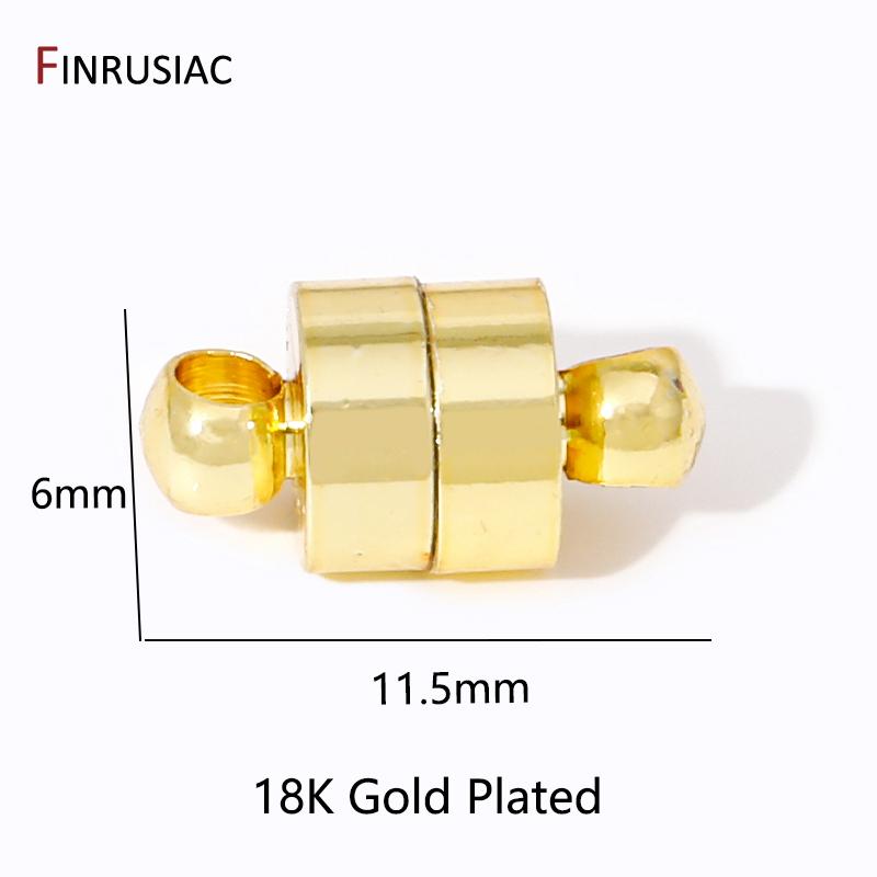 Wholesale 18K Gold Plated Brass Round Ball Strong Magnetic Clasps End Clasp Connectors For DIY Jewelry Making Supplies