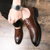 Men Leather shoes outdoor Platform Oxfords lace up Thick Tottom Male Derby Shoes Casual Mens Square Toe Formal Dress Shoes man