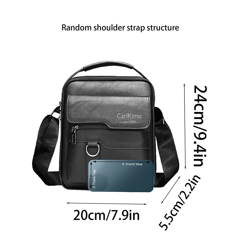 Men's bags can be carried e shoulder with a slanted strap. Made of PU material, they are suitable for business outings.