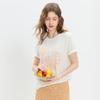 Sancai 2026 Summer Floral Print Round Neck T-Shirt
