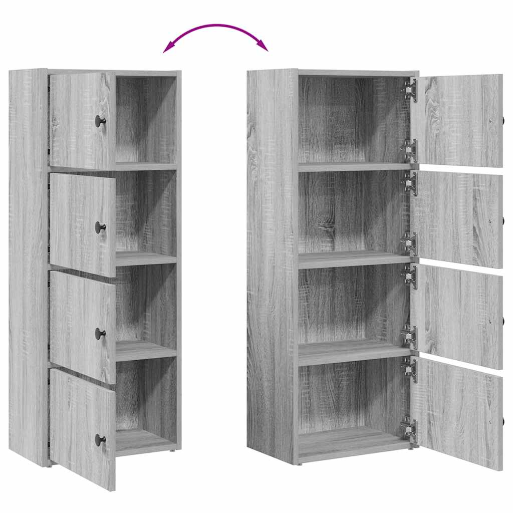 Bookshelf Grey Sonoma 40x24x102 cm Engineered Wood
