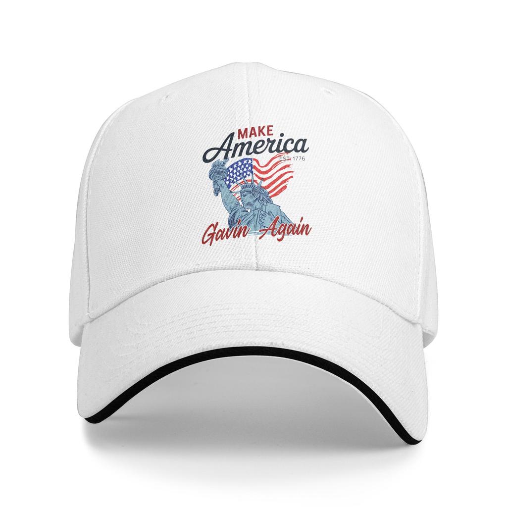 USA Make America Gavin Again Baseball Caps Retro Sandwich Hat for Men Women Adjustable Sun Hat Outdoor