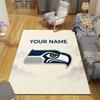 Custom Name,Seattle Seahawks Home Sofa Decoration for Living Room & Bedroom, Non‑Slip Play Flannel Floor Mat for Game Room