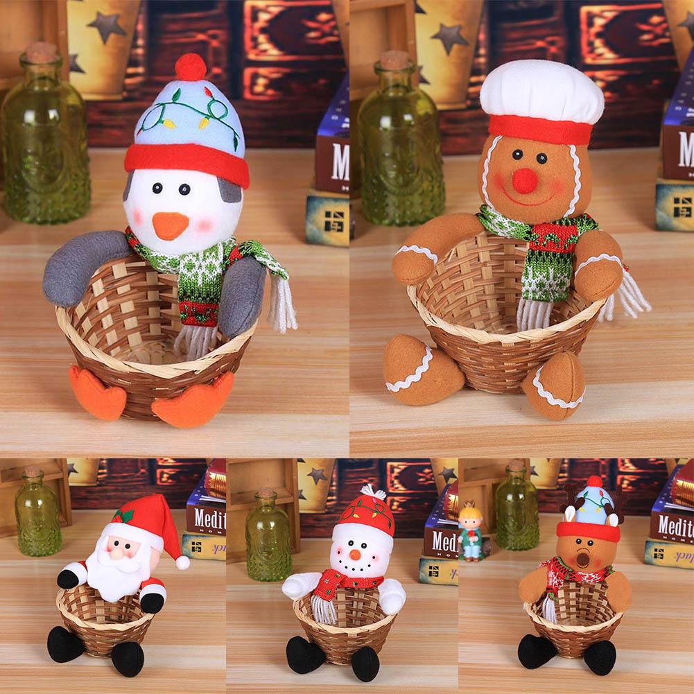 1 Stück Weihnachts-Dekorations-Süßigkeitenkorb Weihnachts-Tischdekoration 12*18cm