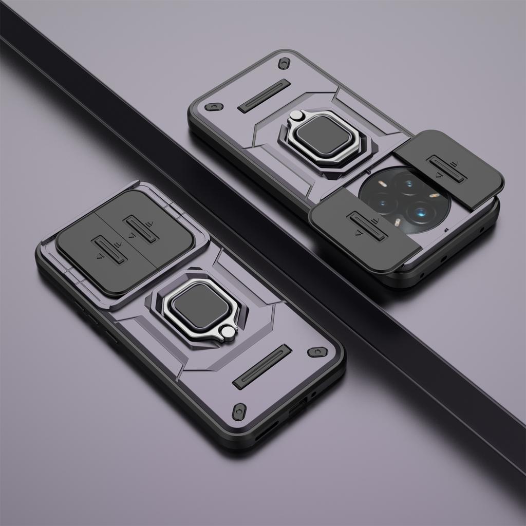 Etui dla Realme 14 Pro+ 5G PC+TPU Podstawka Ochraniacz na telefon z osłoną obiektywu