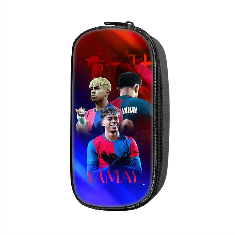 L-Lamin Yamal Pattern Pencil Case Makeup Bag Football Star Pen Bag Student Big Capacity School Supplies Zipper Pencil Pouch