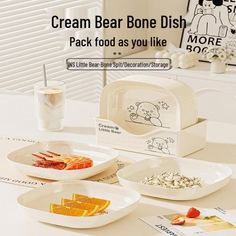 Nordic Style Multipurpose Plastic Dining Plate with Storage