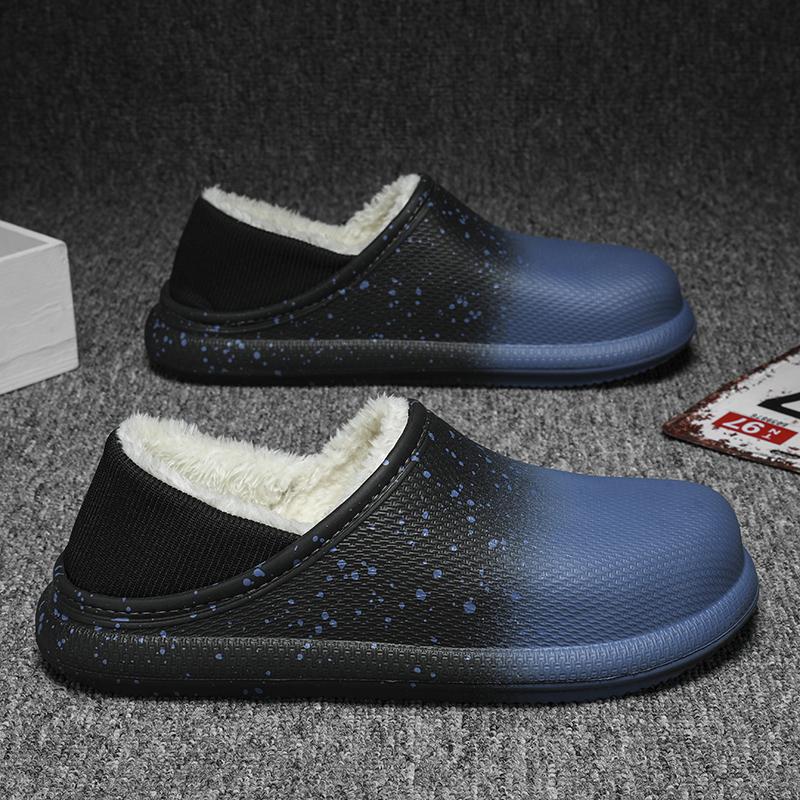 

Slippers House Cotton Comfortable Slip-on Men s Winter Casual Footwear Trendy All-match Waterproof Anti-slip Wear-resistant 39 чёрный
