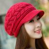 Women'S Hats Winter Warm Knitted Hat Rabbit Hair Double Layer Plus Velvet Cap Visor Beanies For Women Casual