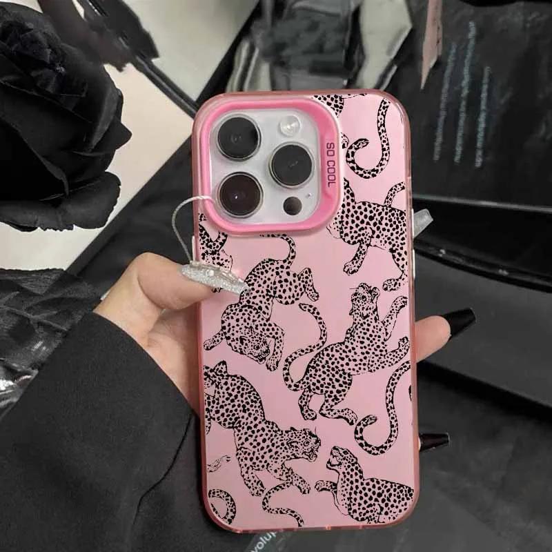 Cool Black And Pink Leopard Print Case For Honor X7D X9D X6C X9B X9A X6B X8A X7A X7B 400 Lite 200 Pro Magic 7 Lite 6 Pro Cover