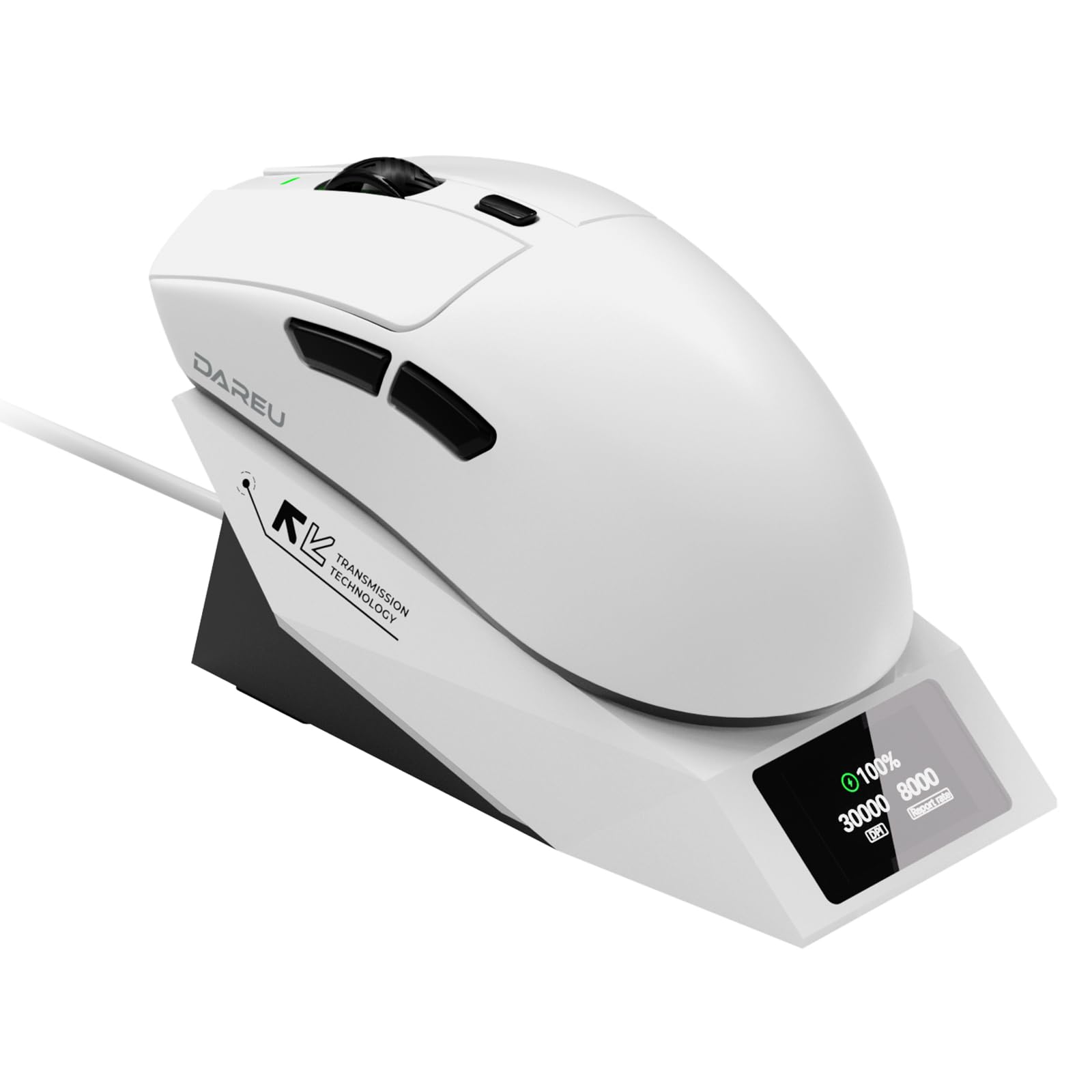 

DAREU AE6PRO Wireless 8K Gaming Lightweight Advanced PAW3950 Symmetrical Ergonomic Charging Stand Mouse, Quasi-Molecular Coating, 59g, 30,000 DPI,